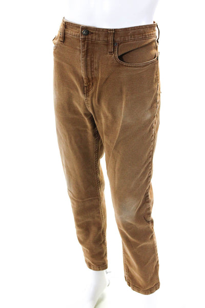 American Giant Mens Cotton Five Pocket Zip Fly Slim Fit Pants Tan Size 38/30