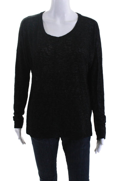 Velvet for Calypso St. Barth Womens Long Sleeve Tee Shirt Sweater Black Small