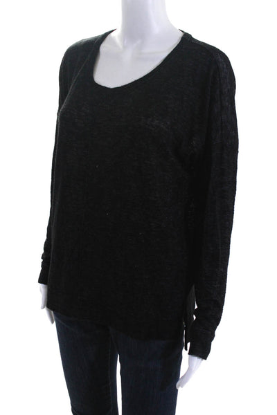 Velvet for Calypso St. Barth Womens Long Sleeve Tee Shirt Sweater Black Small