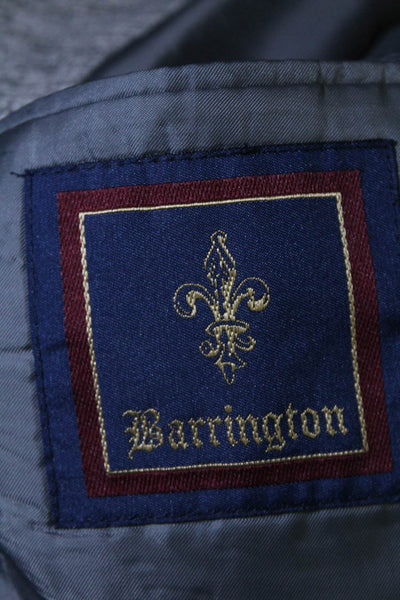 Barrington Mens Silk Tweed Notched Lapel Three Button Blazer White Black Size 42