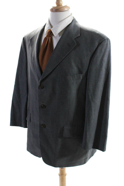 Ralph Ralph Lauren Mens Wool Three Button Long Sleeve Blazer Jacket Gray Size 44