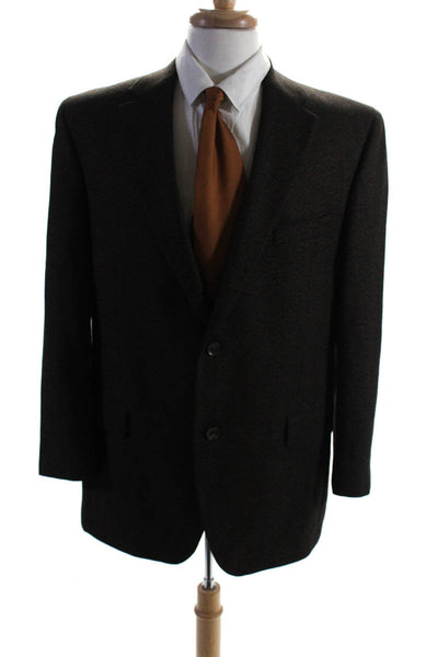 Reserve Patrick James Mens Wool Single-Breasted Two-Button Blazer Brown Size 44
