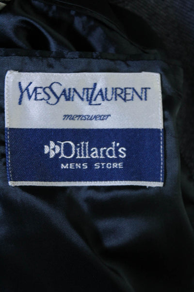 Yves Saint Laurent Mens Wool Singe-Breasted Long Sleeve Blazer Blue Size 40