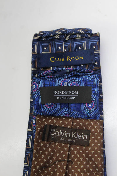 Calvin Klein Club Room Nordstrom Mens Geometric Classic Ties Blue Size O/S Lot 3
