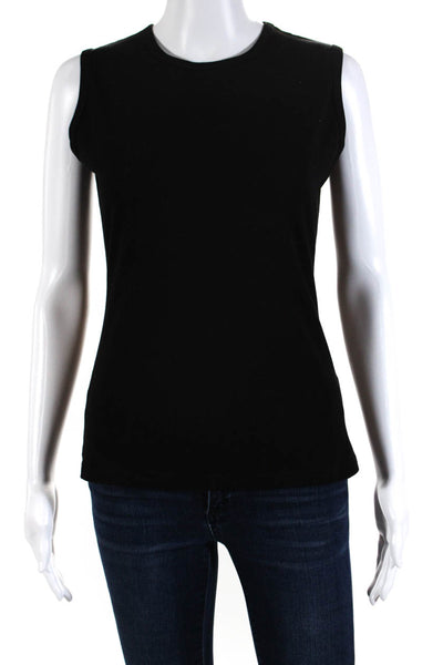 Mel & Lisa Womens Cotton Crew Neck Sleeveless Basic Tank Top Black Size XS