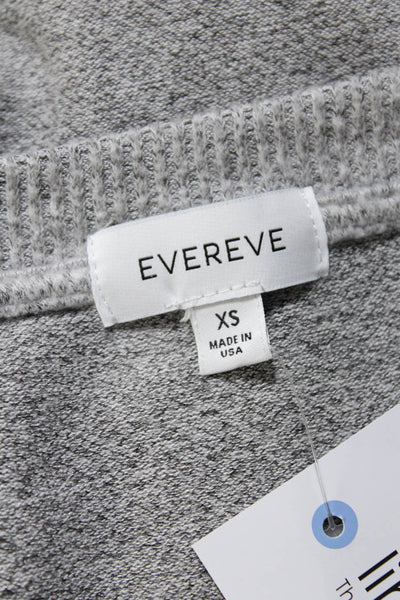 Evereve Womens Tight-Knit V-Neck Long Sleeve Pullover Sweater Gray Size XS