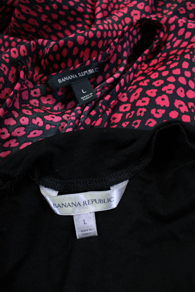 Banana Republic Womens Spotted Blouse Top Red Size L Lot 2