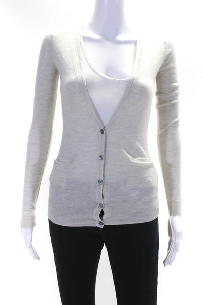 Isabel Marant Womens Button Front Cashmere Cardigan Sweater Gray Size FR 36