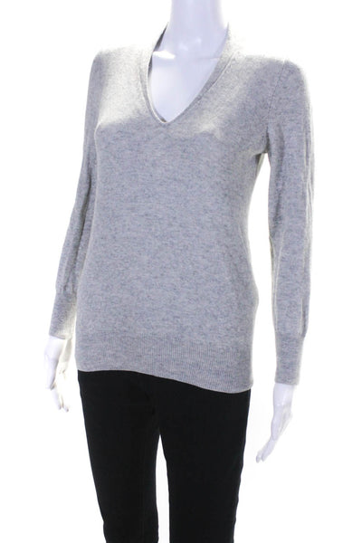 Isabel Marant Etoile Womens Pullover V Neck Sweatshirt Gray Cotton Size FR 38