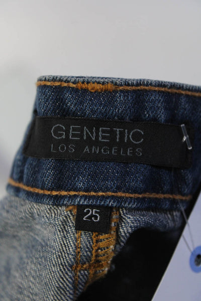 Genetic Womens 'Gordon' Distressed Short A Line Jean Skirt Blue White Size 25