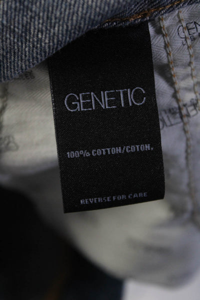 Genetic Womens 'Gordon' Distressed Short A Line Jean Skirt Blue White Size 25