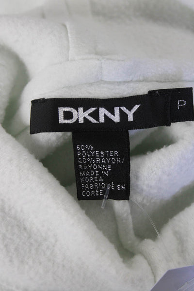 DKNY Womens Long Sleeve Fleece Turtleneck Tee Shirt Mint Green Size Small