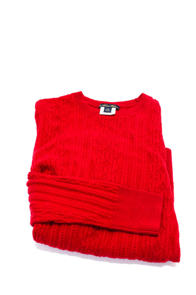 Banana Republic Brooks Brothers Womens Crew Neck Sweaters Red XS Medium Lot 2