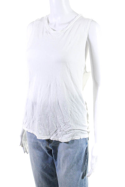 Reformation Womens Sleeveless Round Neck Pullover Tank Top White Size Medium