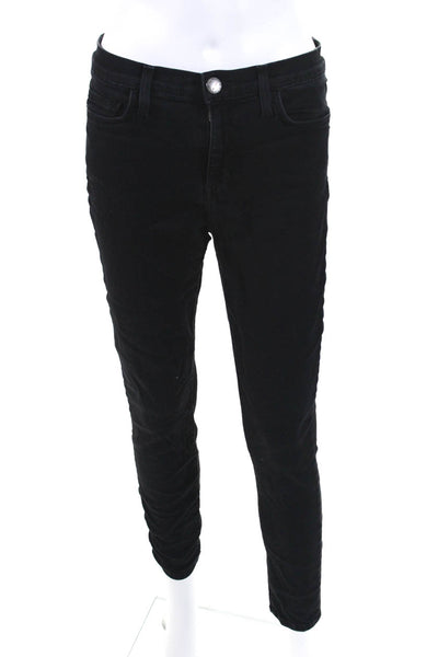 Current/Elliott Womens Cotton High Waist Stiletto Jeans Pants Jet Black Size 29
