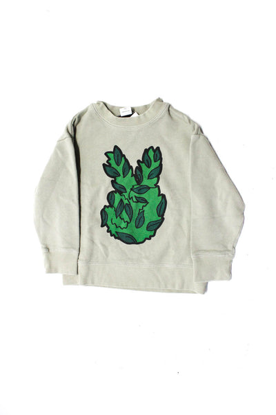 Stella McCartney Kids Unisex Kids Leaf Peace Sweatshirt Green Cotton Size 5
