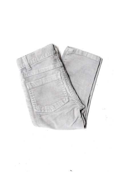 Jacadi Girls Zipper Fly Corduroy Ankle Jeans Gray Size 18 Months