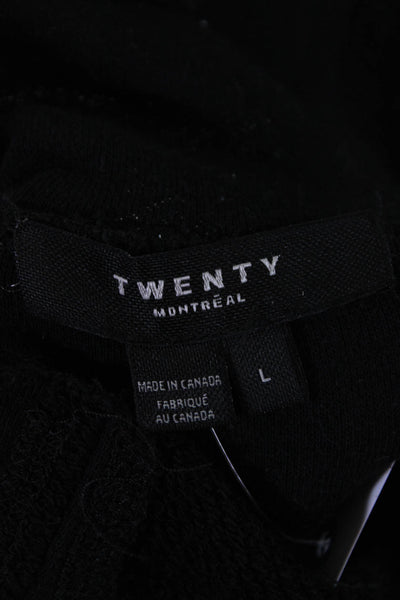 Twenty Women's Long Sleeve Mock Neck Pullover Sweatshirt Black Size L