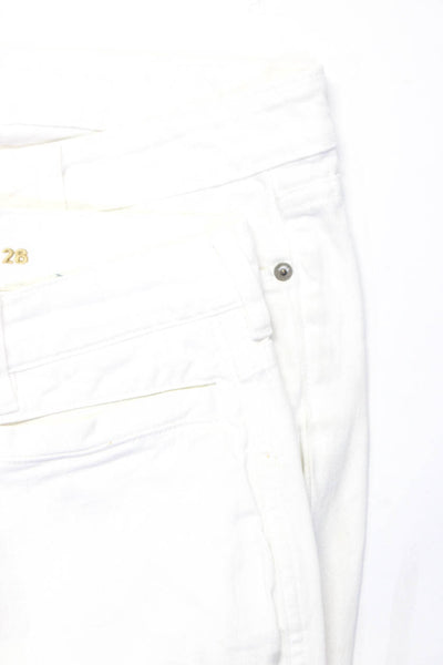MiH Jeans Paige Womens Cotton Denim Straight Cropped Jeans White Size 28 Lot 2