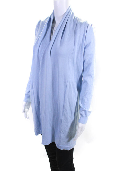 Cyrus Women's Long Sleeve Open Front Duster Cardigan Blue Size XS