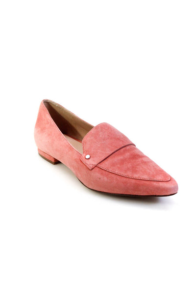 27 Edit Womens Pointed Toe Ballet Flats Slip On Loafers Pink Suede Size 6