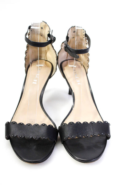 Coach Womens Leather Open Toe D'Orsay Ankle Strap Kitten Heels Black Size 9.5