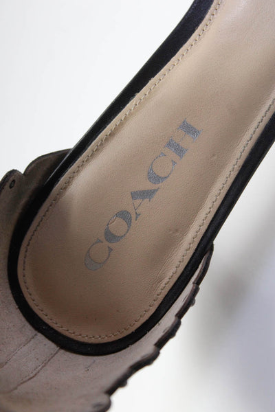 Coach Womens Leather Open Toe D'Orsay Ankle Strap Kitten Heels Black Size 9.5