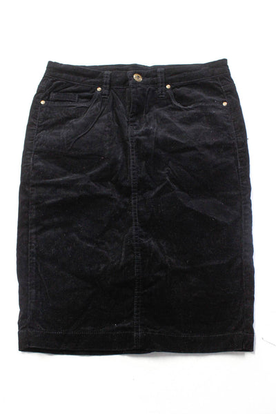 Blank NYC Womens Corduroy Slim Knee Length Straight Pencil Skirt Black Size 25