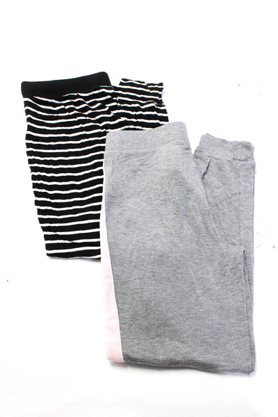 PJ Salvage Womens Striped Stretch Waist Jogger Pajama Pants Black Size S Lot 2