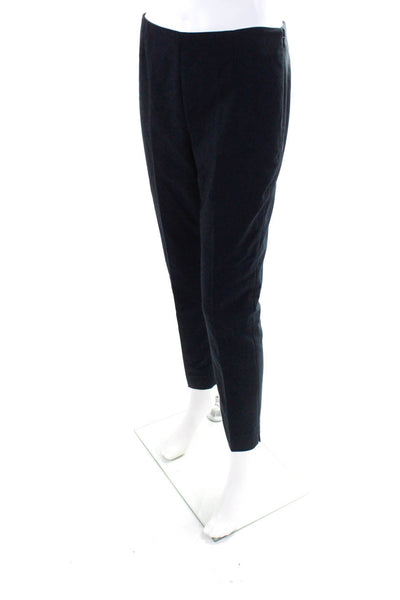 Peace of Cloth Womens Flat Front Mid-Rise Side Zip Trousers Pants Navy Size 4