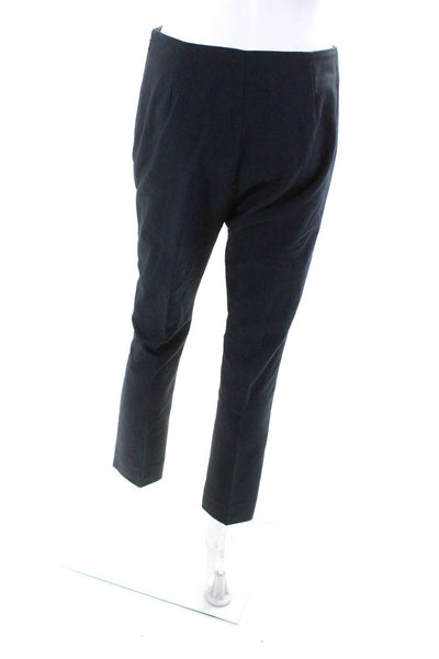 Peace of Cloth Womens Flat Front Mid-Rise Side Zip Trousers Pants Navy Size 4