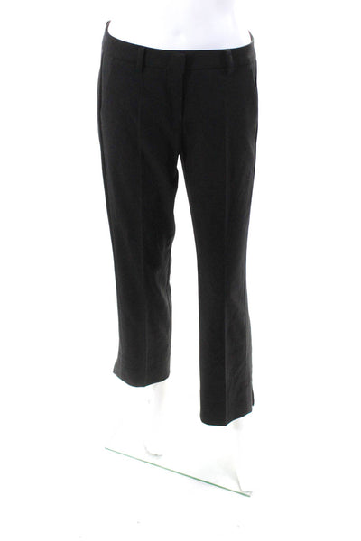 Cambio Womens Front Pleat Hook Closure Mid-Rise Straight Leg Pants Black Size 4