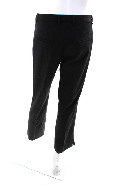 Cambio Womens Front Pleat Hook Closure Mid-Rise Straight Leg Pants Black Size 4