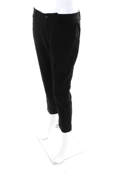 Peace of Cloth Womens Button Closure Zip Fly Mid-Rise Pants Black Size 4