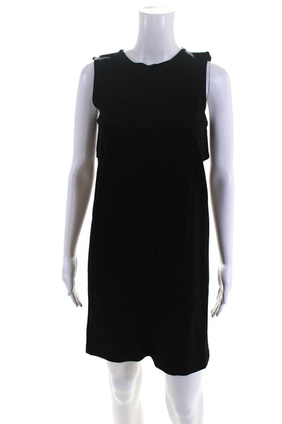 Balenciaga Paris Womens Sleeveless Scoop Neck Sheath Dress Black Size FR 36