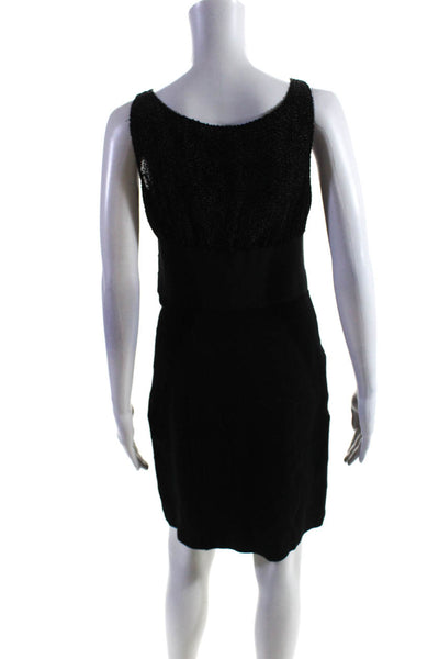 Max Studio Womens Swiss Dot Velvet Ponte Sheath Dress Black Size Medium