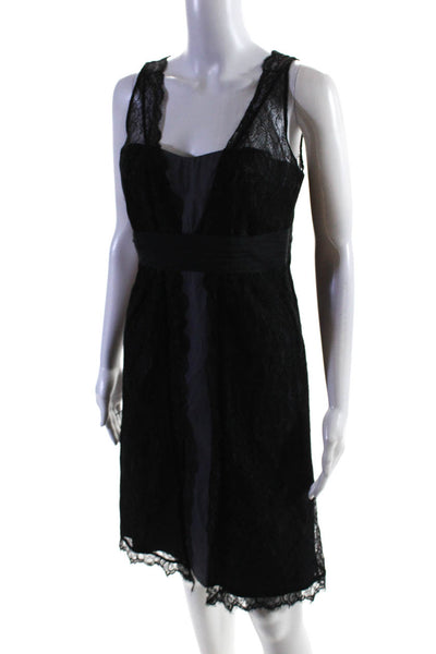 Moulinette Soeurs Womens Lace Sleeveless V Neck Sheath Dress Black Size 6