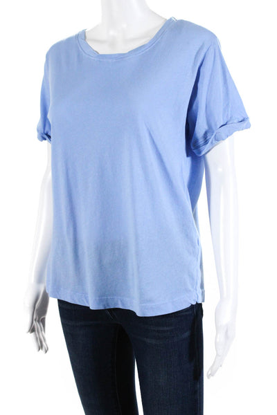 Michael Stars Womens Cotton Crew Neck Short Sleeve Basic Top T-Shirt Blue Size S