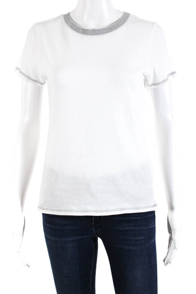 Michael Stars Womens Cotton Short Sleeve Round Neck Basic T-Shirt White Size XS