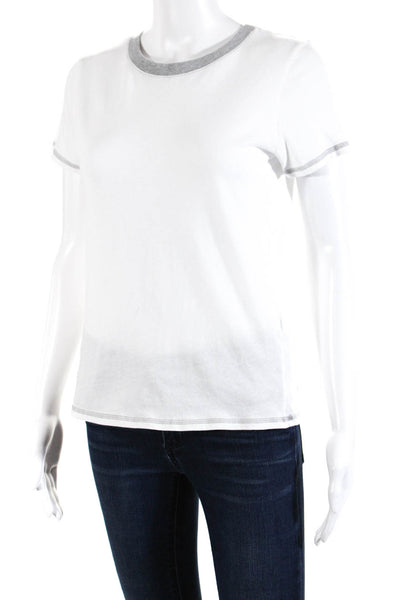 Michael Stars Womens Cotton Short Sleeve Round Neck Basic T-Shirt White Size XS