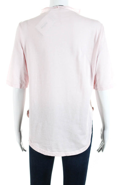 Stateside Womens High Neck Quarter Sleeve Basic T-Shirt Top Pink Size Small