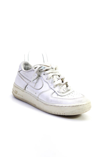 Nike Boys Lace Up Perforated Low Top Air Force 1 Sneakers White Leather Size 6.5
