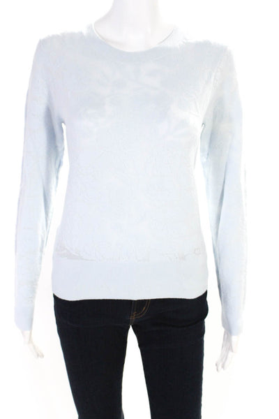 Club Monaco Womens Pullover Crew Neck Sweatshirt Blue Cotton Size Small