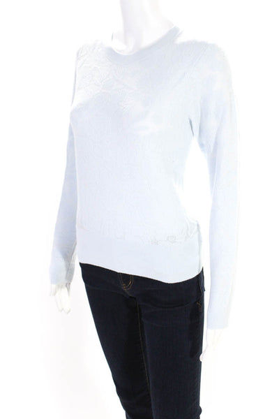 Club Monaco Womens Pullover Crew Neck Sweatshirt Blue Cotton Size Small