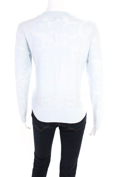 Club Monaco Womens Pullover Crew Neck Sweatshirt Blue Cotton Size Small