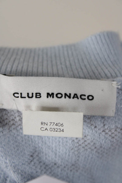 Club Monaco Womens Pullover Crew Neck Sweatshirt Blue Cotton Size Small