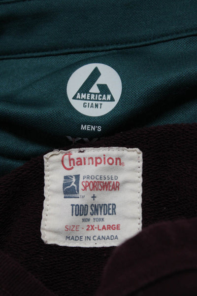 American Giant Champion Mens Cotton Collared Buttoned Tops Green Size 2XL Lot 2