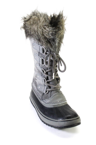 Sorel Womens Suede Lace Up Mid Calf Snow Boots Gray Size 6.5