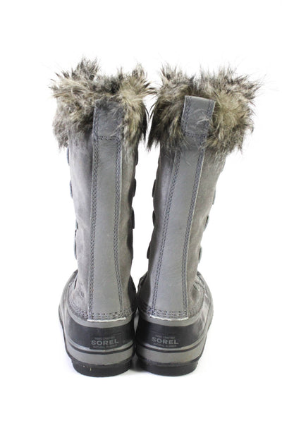 Sorel Womens Suede Lace Up Mid Calf Snow Boots Gray Size 6.5