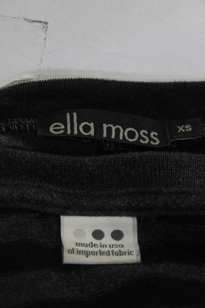Ella Moss Three Dots Womens Long Sleeve Tops Sweaters Gray Black Size XS S Lot 2